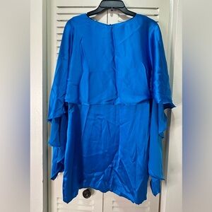 Zara Bold Royal Blue Long Sleeve Ruffle Dress